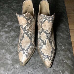 Vince Camuto Snake Print Ankle Boots